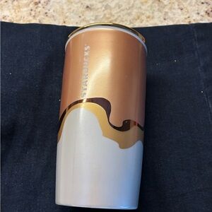 Starbucks Copper and White Tumbler
